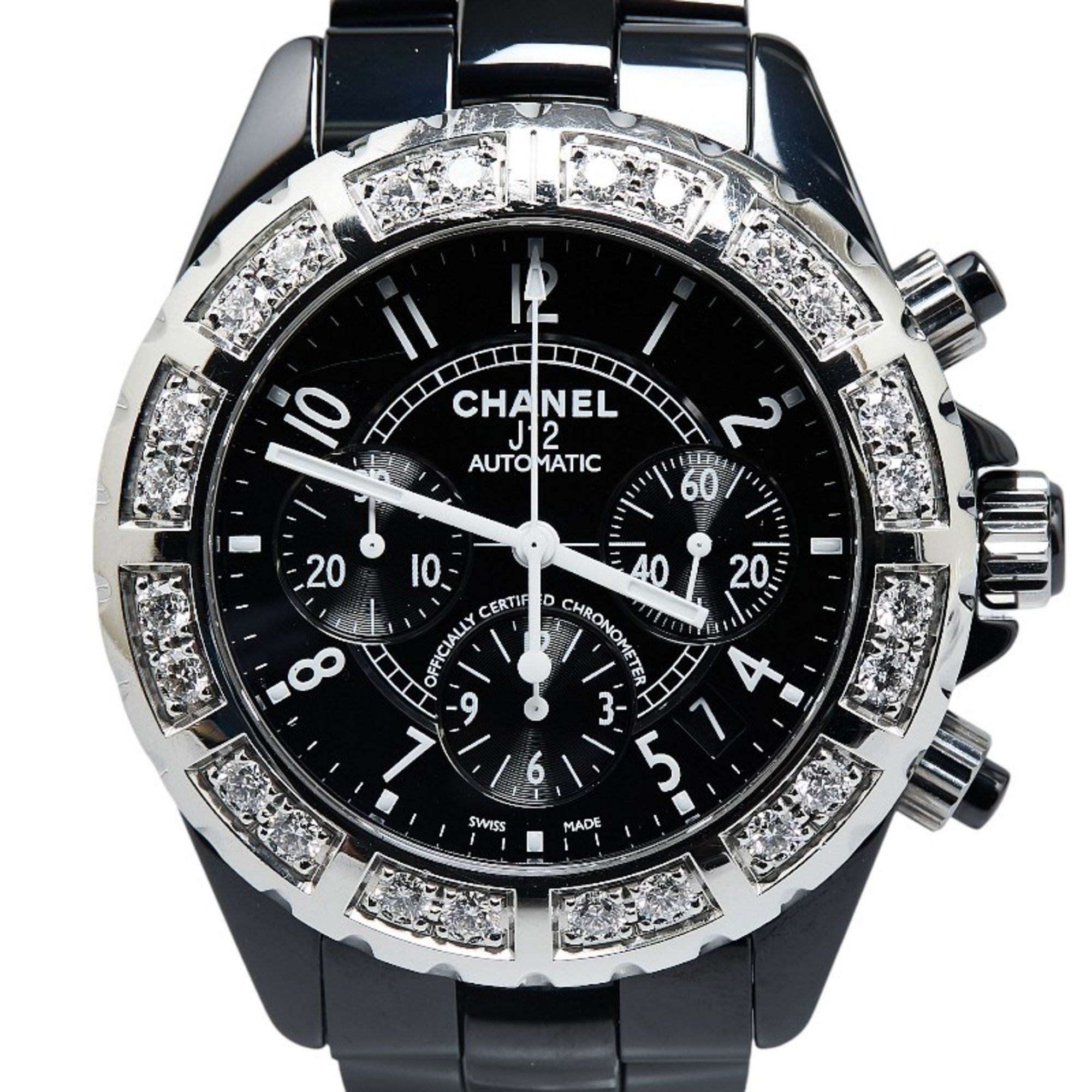 Chanel J12 Watch H1178 Automatic Black Dial Stainless Steel Ceramic Men's CHANEL