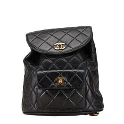 Chanel Matelasse Coco Mark Chain Backpack Black Lambskin Women's CHANEL