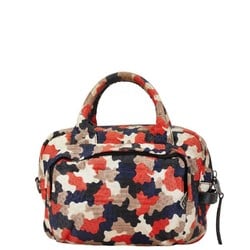 Prada Triangle Plate Camouflage Camo Pattern Handbag Shoulder Bag Orange Multicolor Canvas Women's PRADA