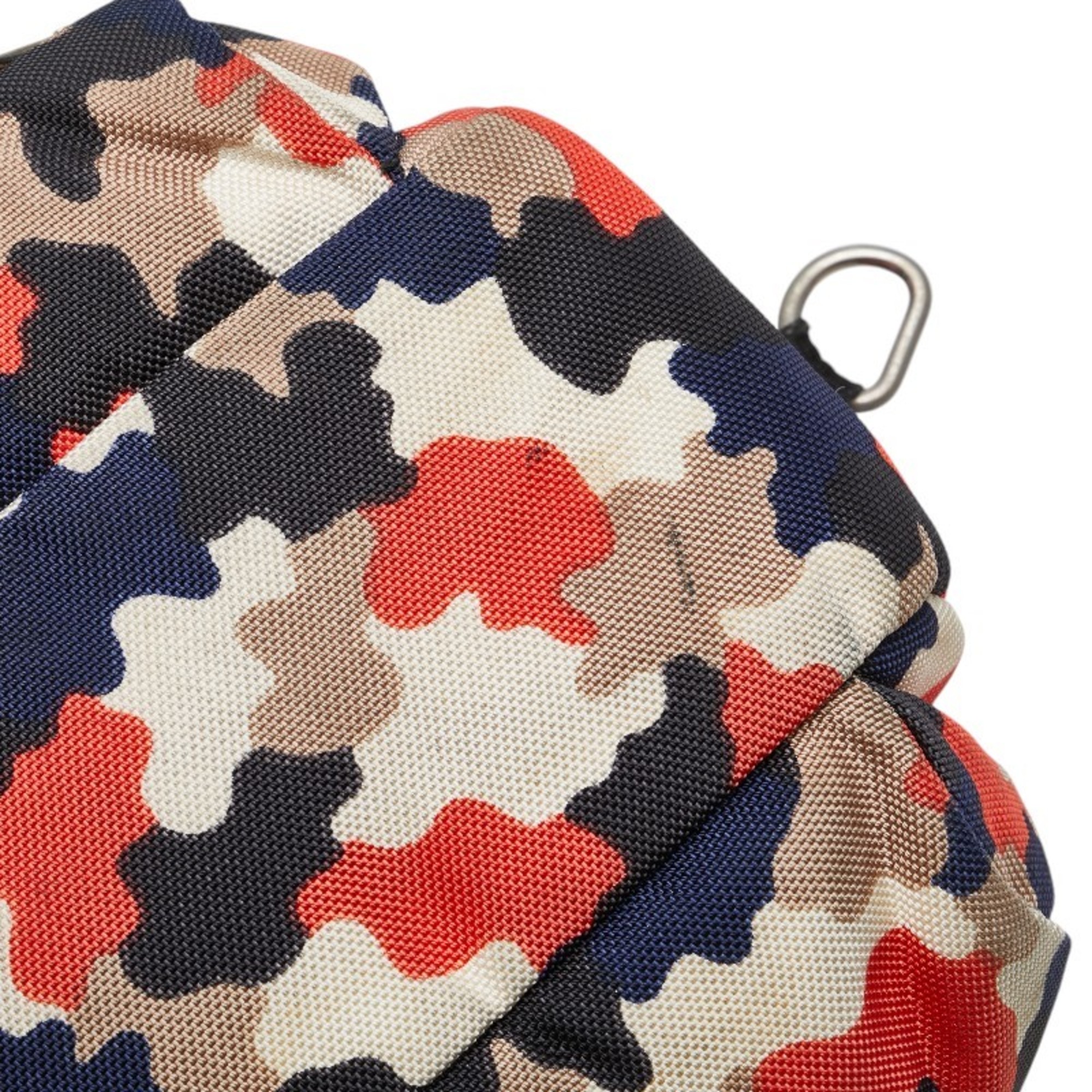 Prada Triangle Plate Camouflage Camo Pattern Handbag Shoulder Bag Orange Multicolor Canvas Women's PRADA