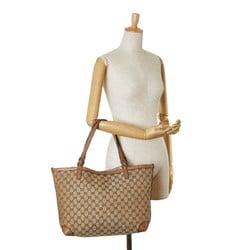 Gucci GG Canvas Tote Bag Shoulder 247209 Beige Leather Women's GUCCI