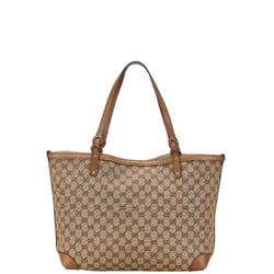 Gucci GG Canvas Tote Bag Shoulder 247209 Beige Leather Women's GUCCI