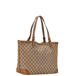 Gucci GG Canvas Tote Bag Shoulder 247209 Beige Leather Women's GUCCI