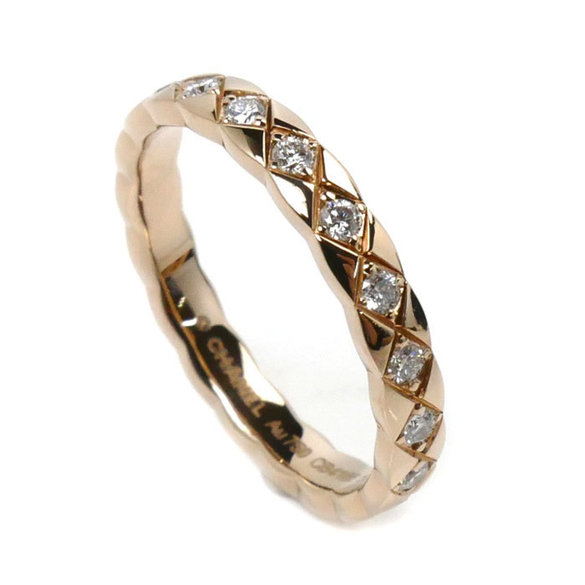 CHANEL K18PG Pink Gold Coco Crush Ring J11786 Diamond Size 14 55 3.4g Women's