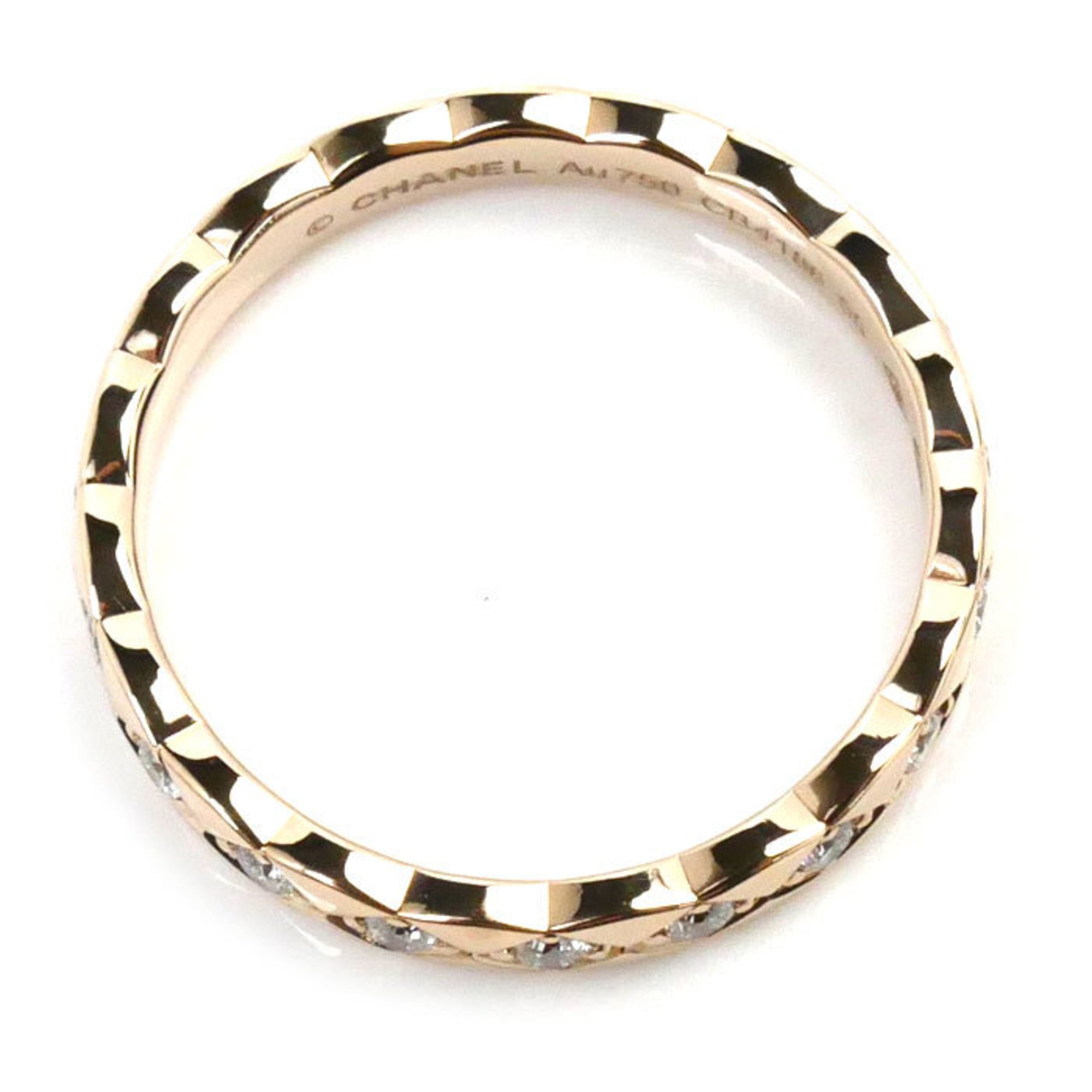 CHANEL K18PG Pink Gold Coco Crush Ring J11786 Diamond Size 14 55 3.4g Women's