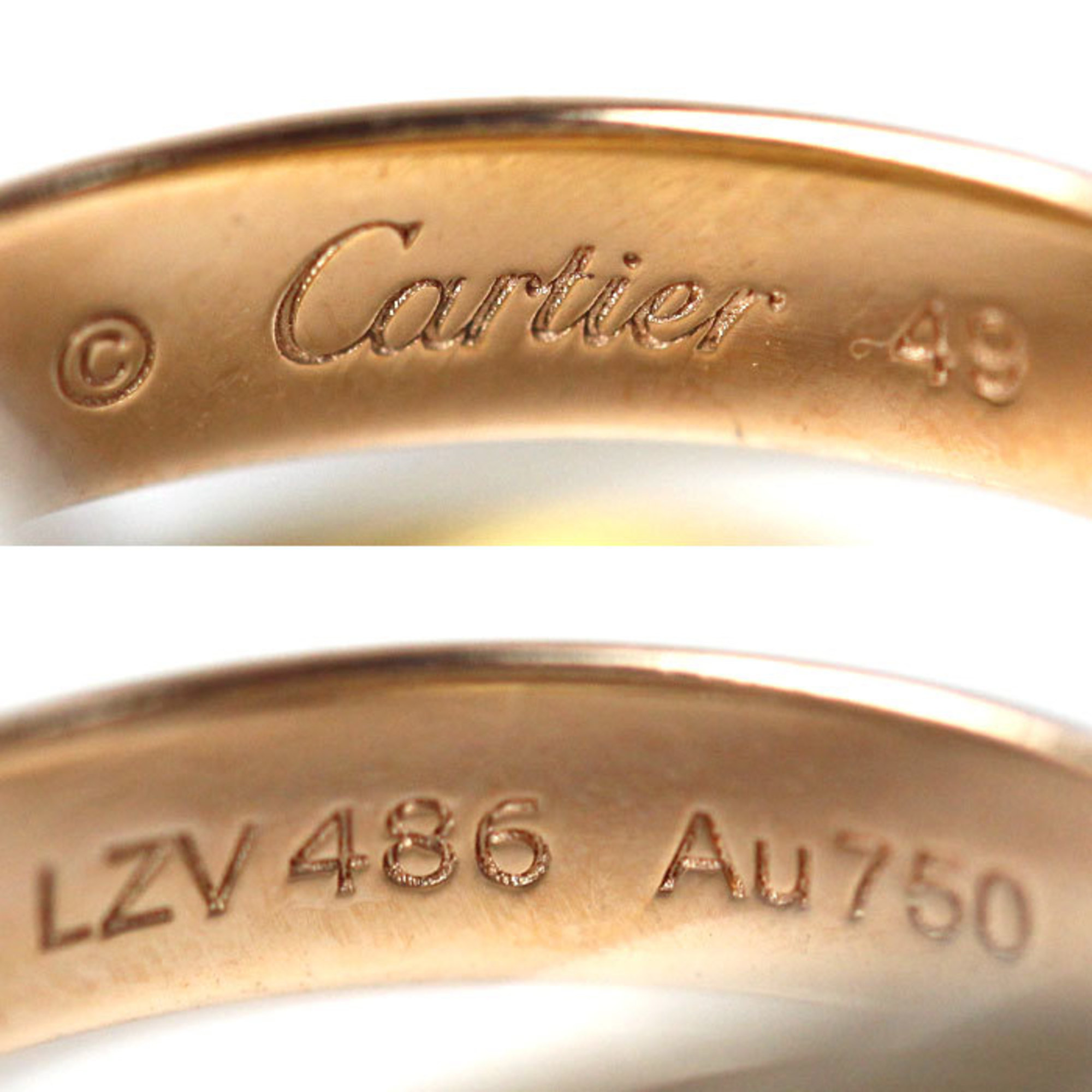 CARTIER K18YG/PG/WG Trinity Classic Ring B4234249 Size 9 49 7.2g Women's