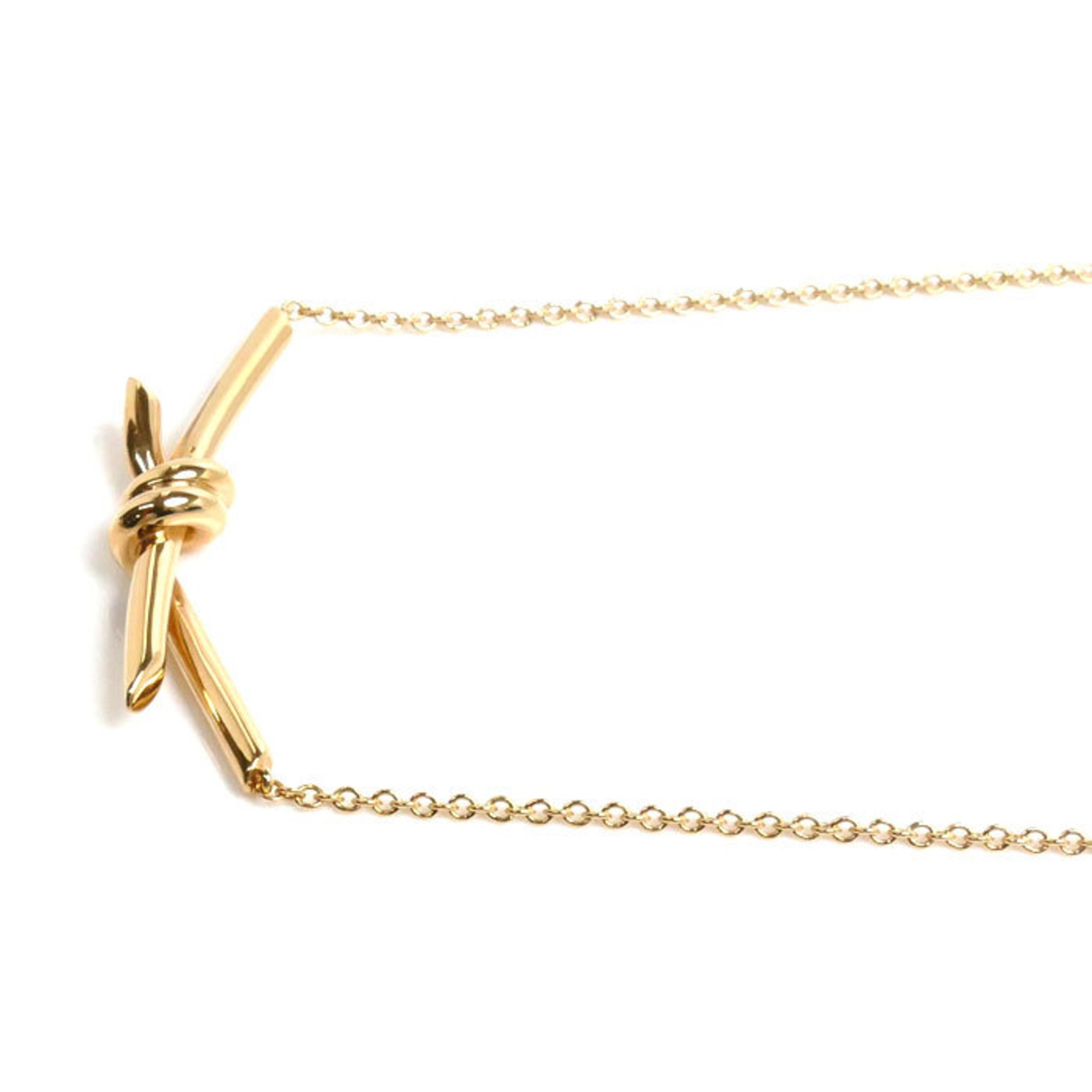 TIFFANY&Co. Tiffany K18PG Pink Gold Knot Necklace 70152460 8.4g 43cm Women's