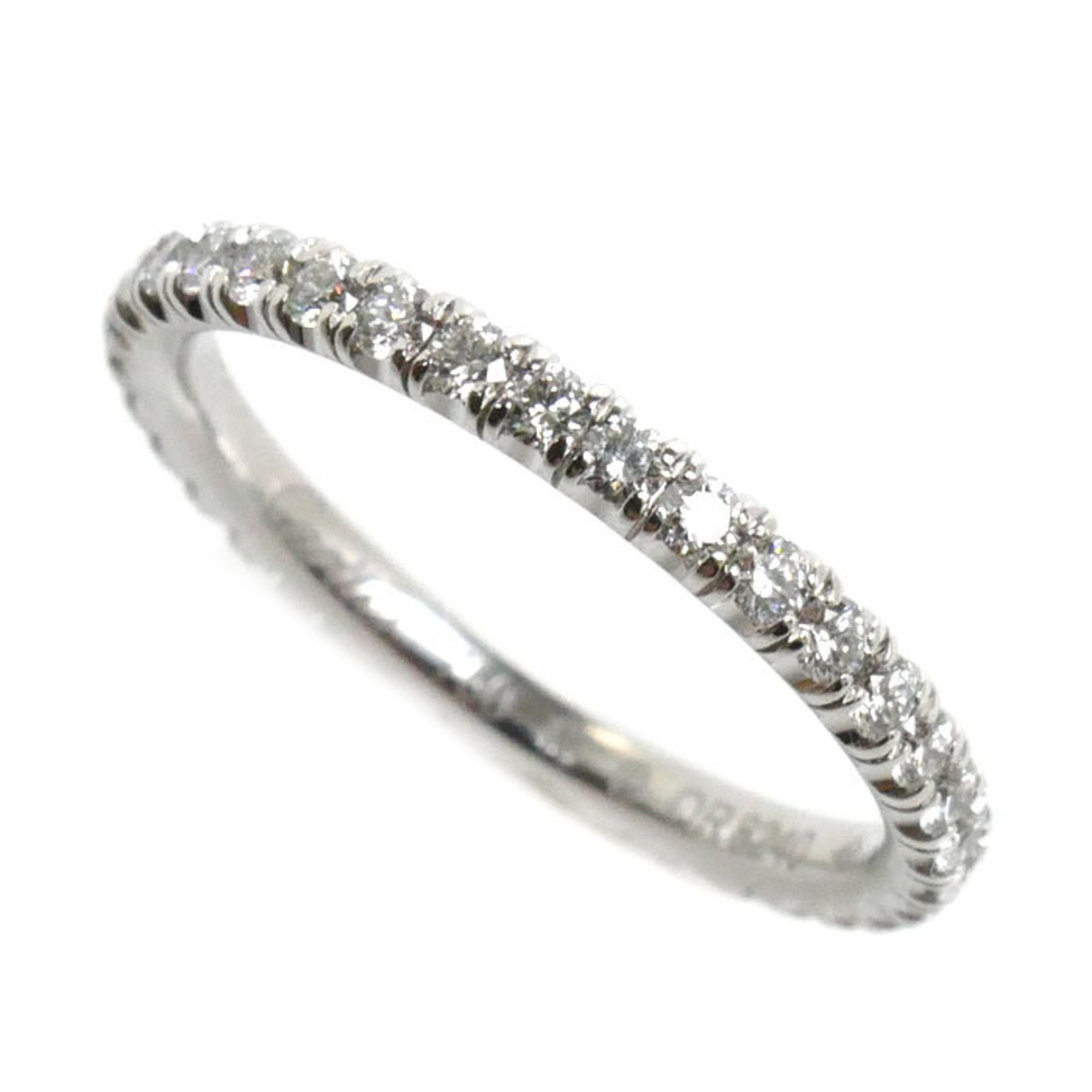 CARTIER K18WG White Gold Full Eternity Ring B4077948 Diamond Size 7.5 48 1.6g Women's