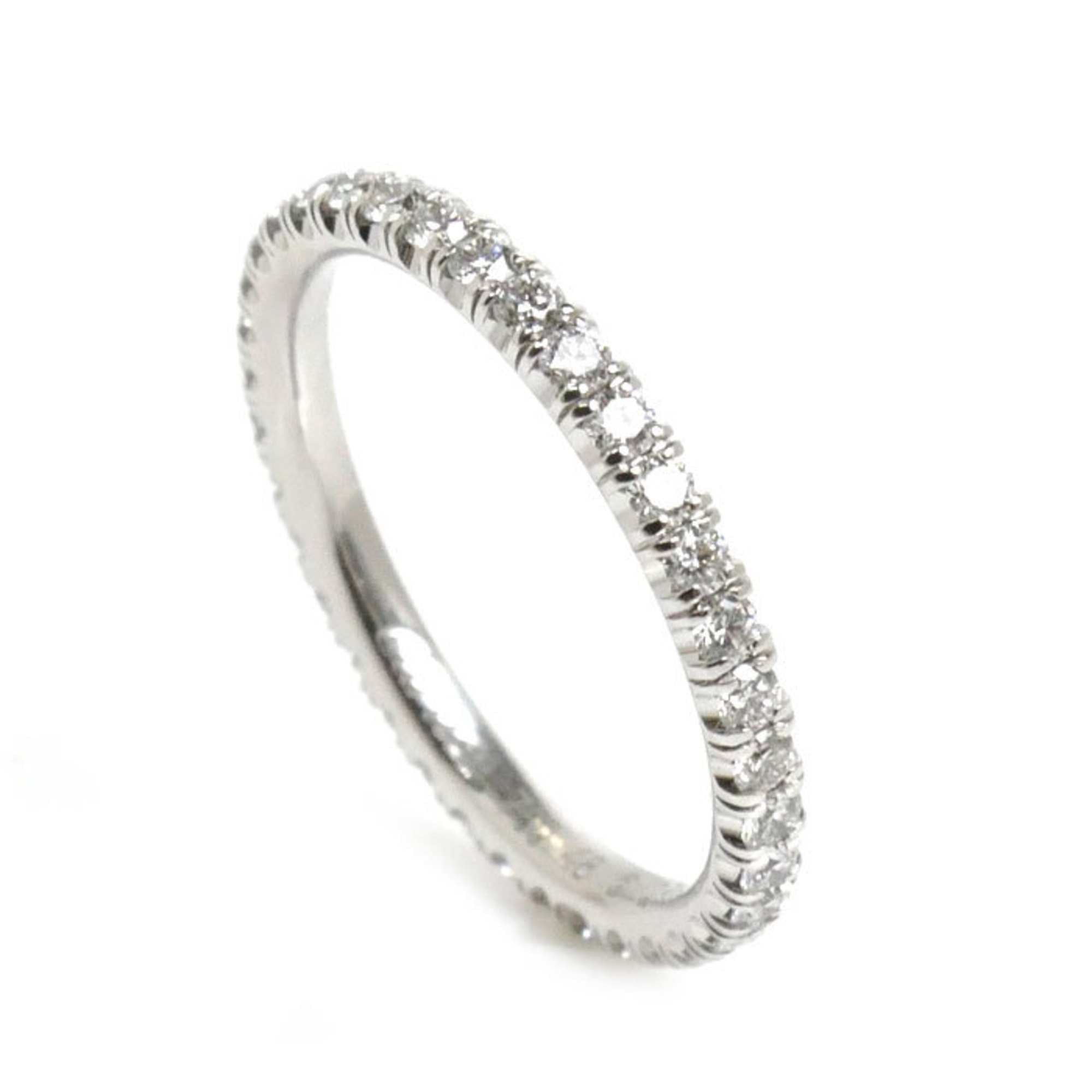 CARTIER K18WG White Gold Full Eternity Ring B4077948 Diamond Size 7.5 48 1.6g Women's