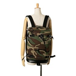 Saint Laurent Camouflage Backpack Khaki Green Canvas Leather Women's SAINT LAURENT