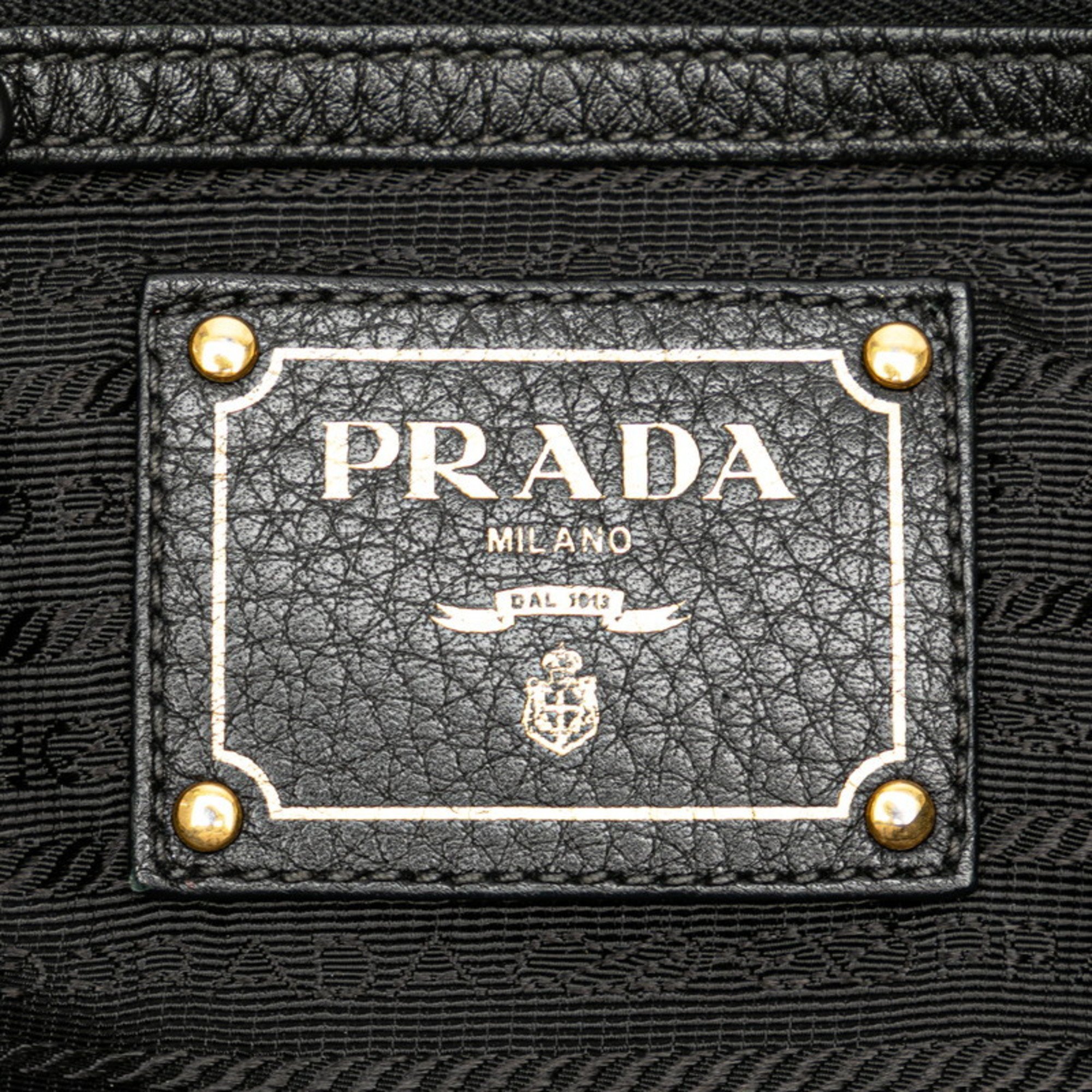 Prada handbag tote bag black nylon leather women's PRADA