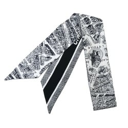 Christian Dior Mitzah PLAN DE PARIS Scarf Muffler White Black 32PAR106I600_C080 Women's