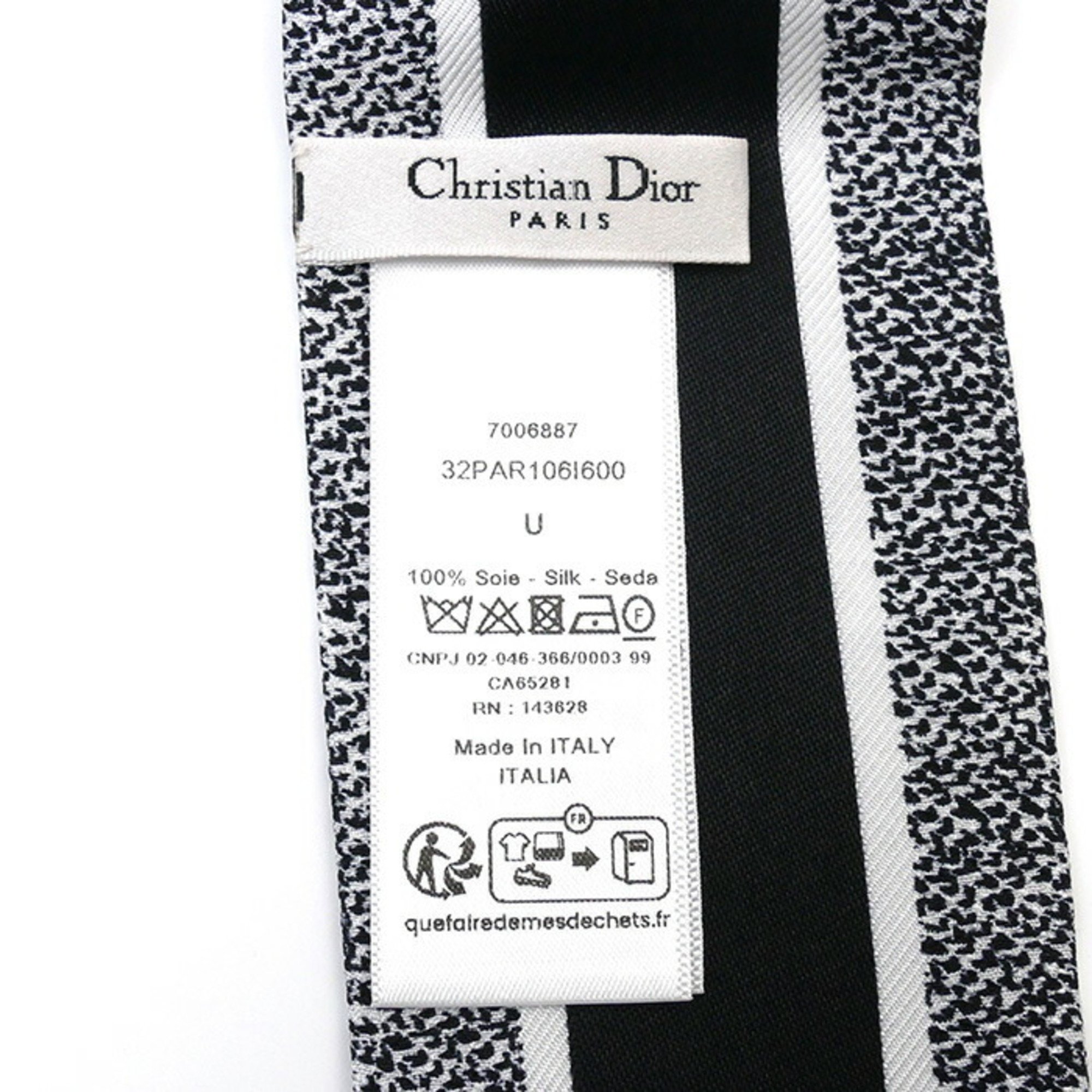 Christian Dior Mitzah PLAN DE PARIS Scarf Muffler White Black 32PAR106I600_C080 Women's