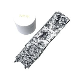 Christian Dior Mitzah PLAN DE PARIS Scarf Muffler White Black 32PAR106I600_C080 Women's