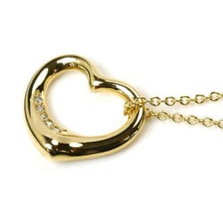 TIFFANY&Co. Tiffany K18YG Yellow Gold Heart 5P Diamond Necklace 3.9g 40cm Women's