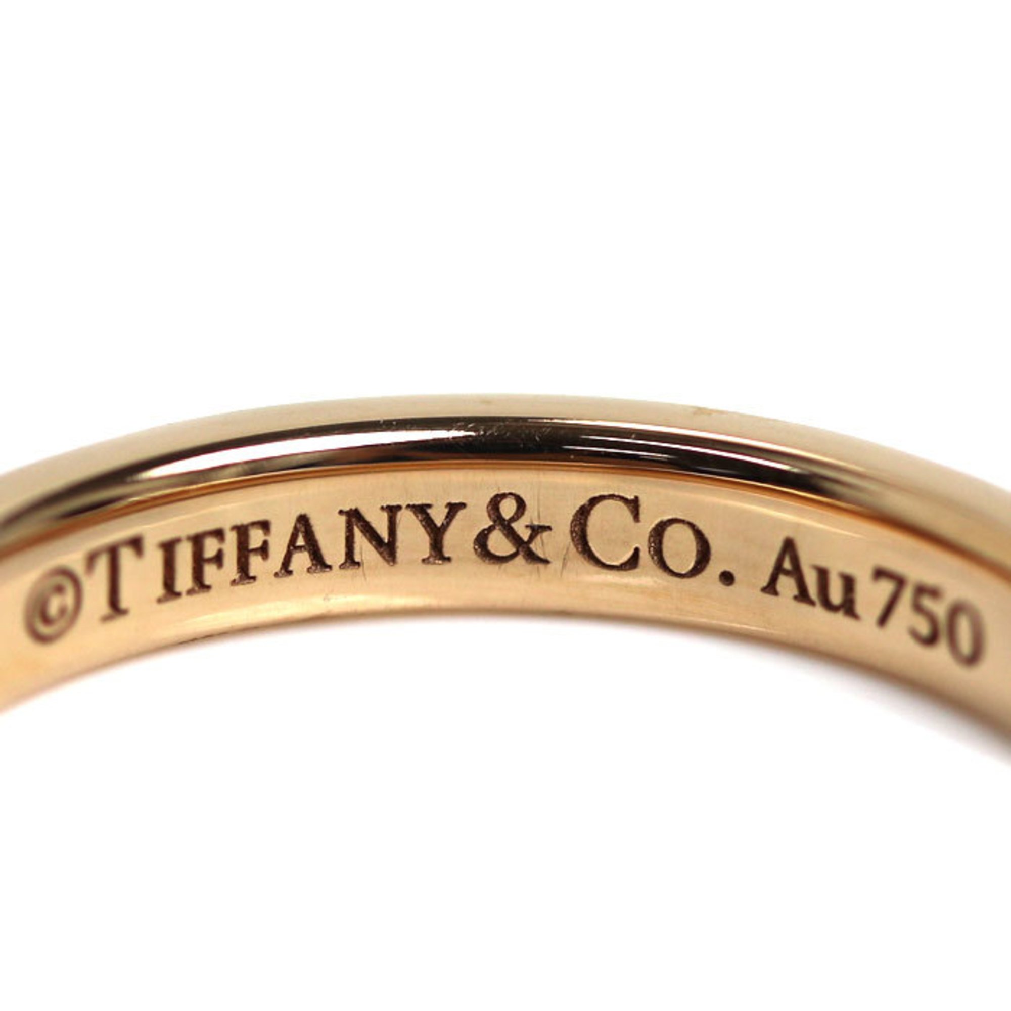 TIFFANY&Co. Tiffany K18PG Pink Gold True Band Ring Diamond Size 6.5 2.9g Women's