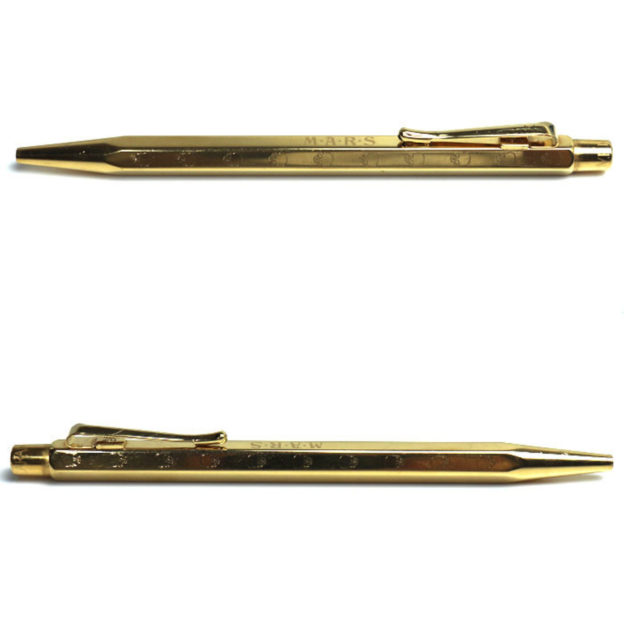 MARS CARAN dACHE M.A.R.S Ecridor Skull Ballpoint Pen, Gold, Knock Type