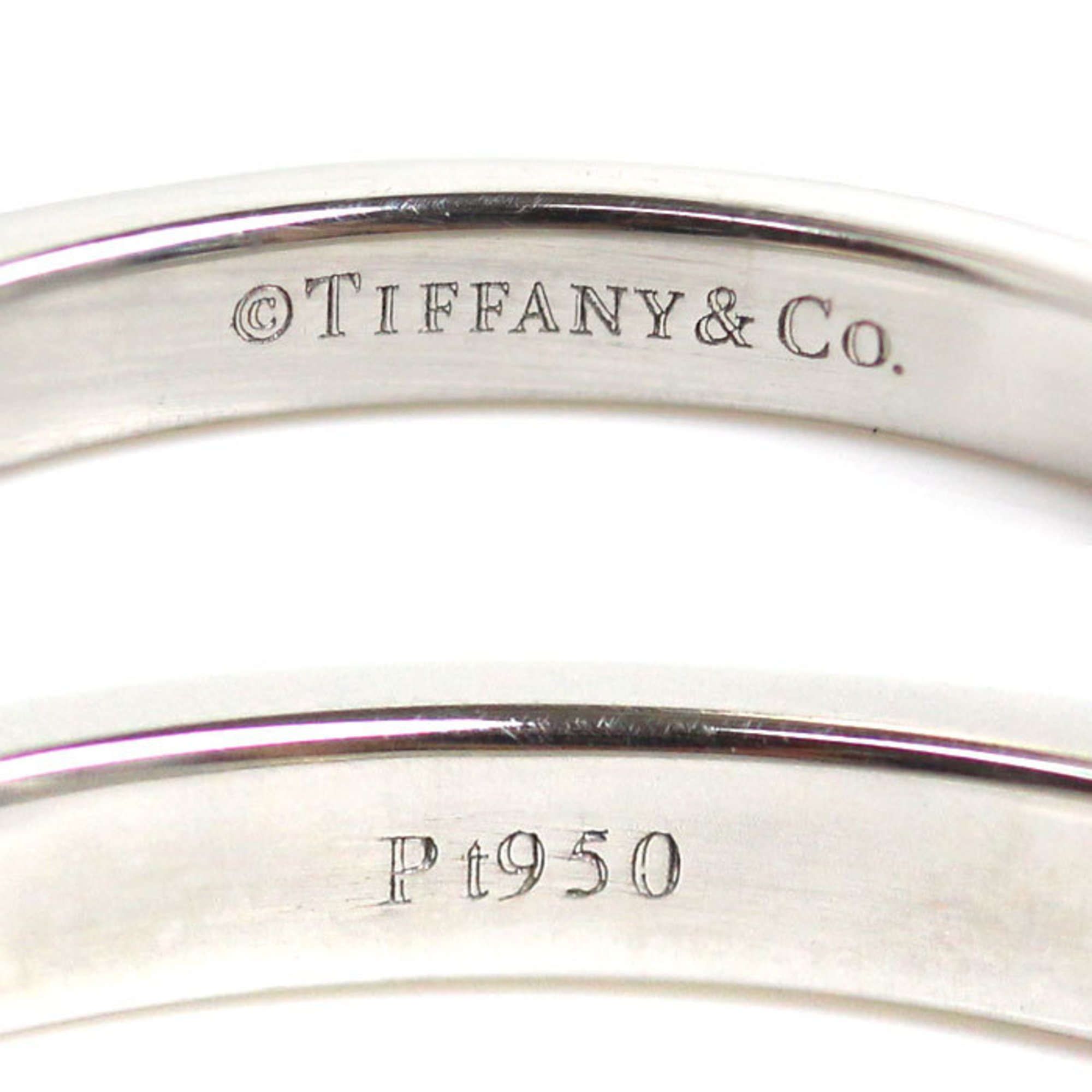 TIFFANY&Co. Tiffany Pt950 Platinum Forever Band Half Circle Ring 60004401 Diamond Size 6.5 2.8g Women's