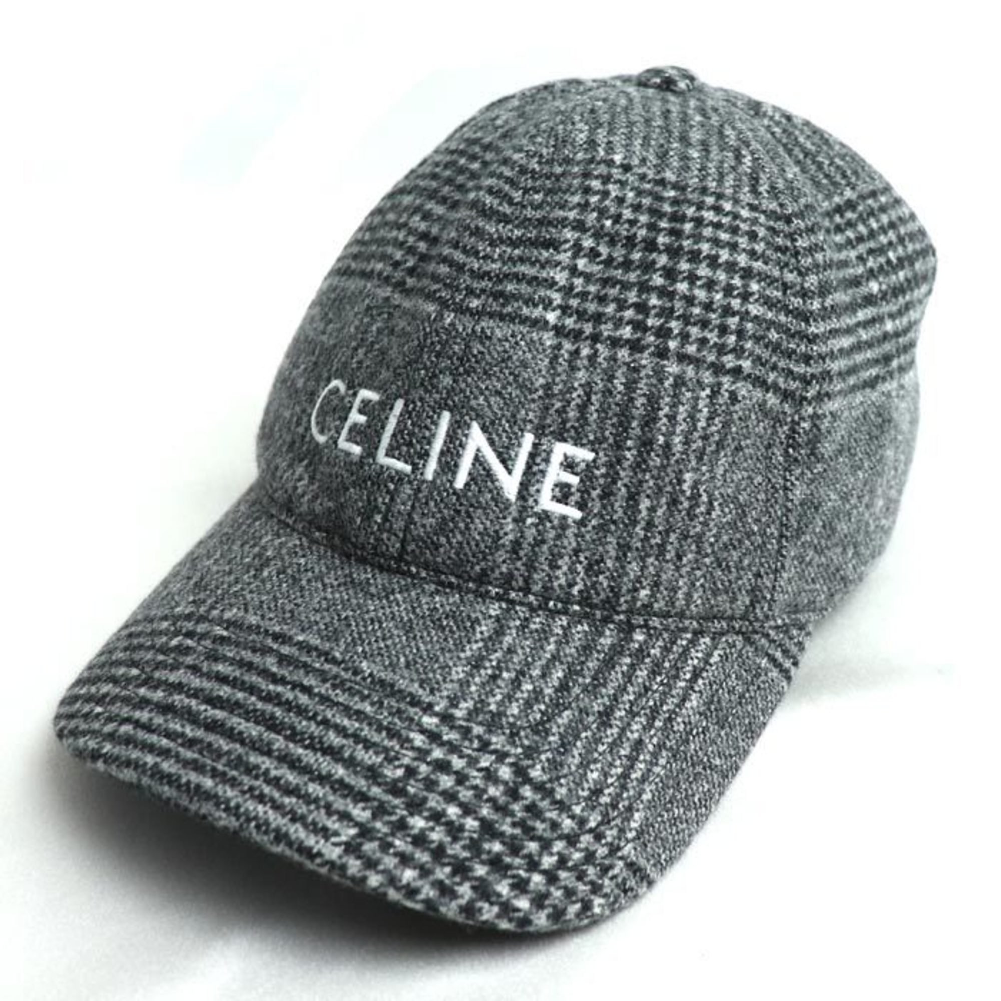 CELINE Wool Cap, Grey, 2AUS9448V, L, Unisex