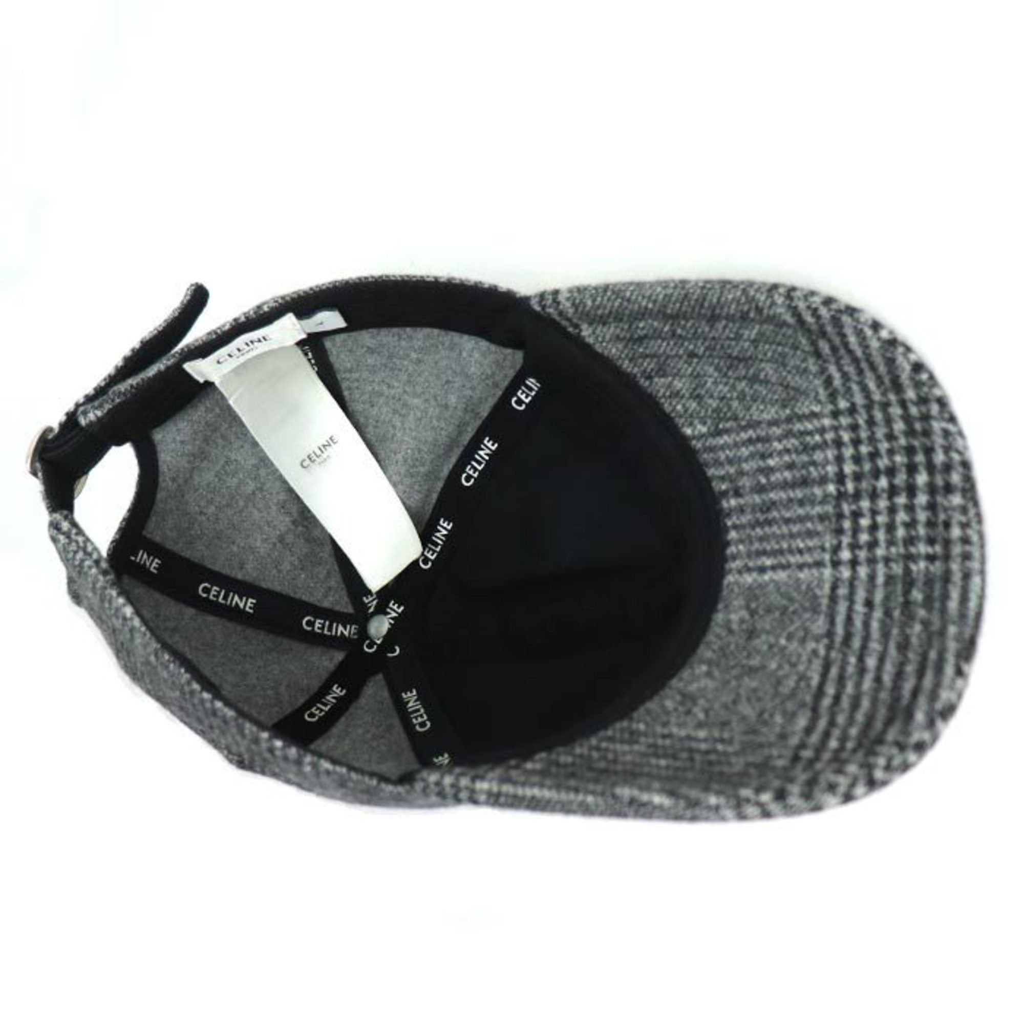 CELINE Wool Cap, Grey, 2AUS9448V, L, Unisex