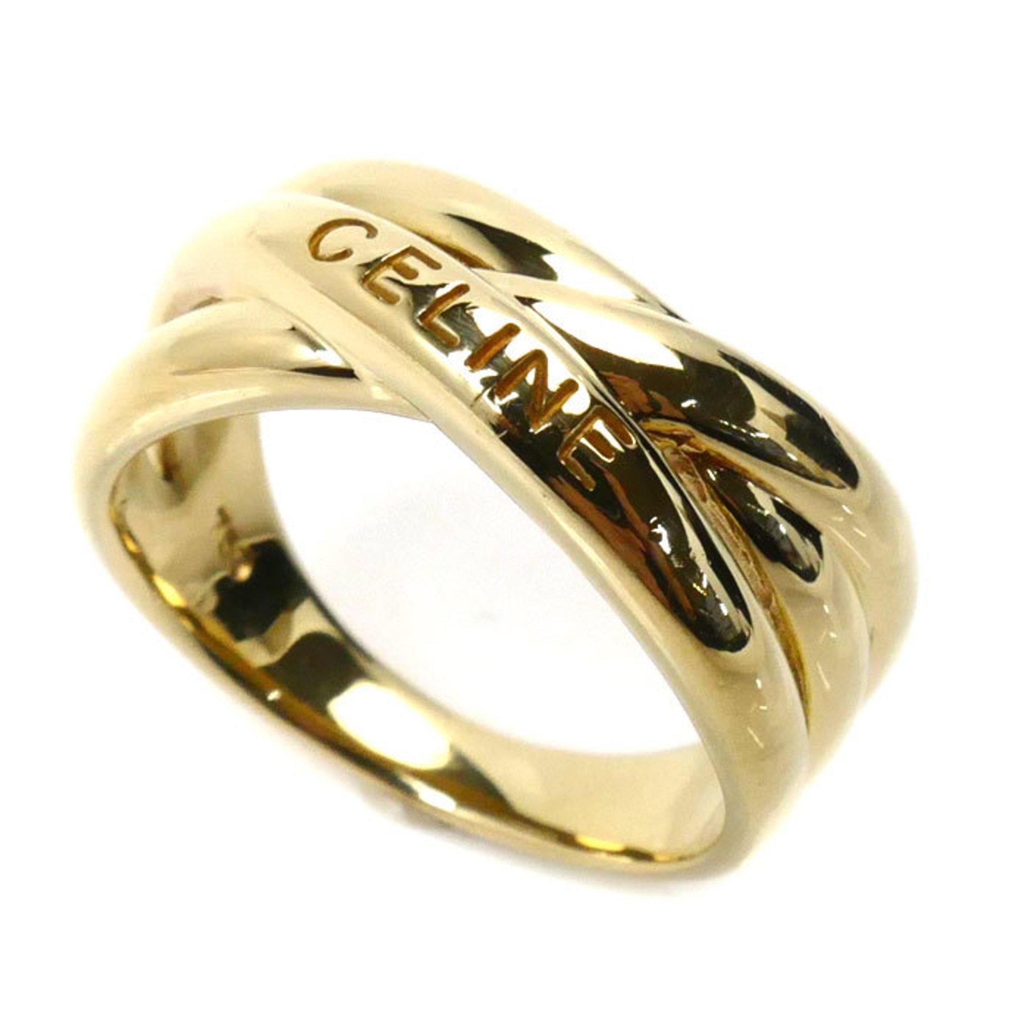 CELINE 18K Yellow Gold Ring, Size 12, 7.6g, Women's