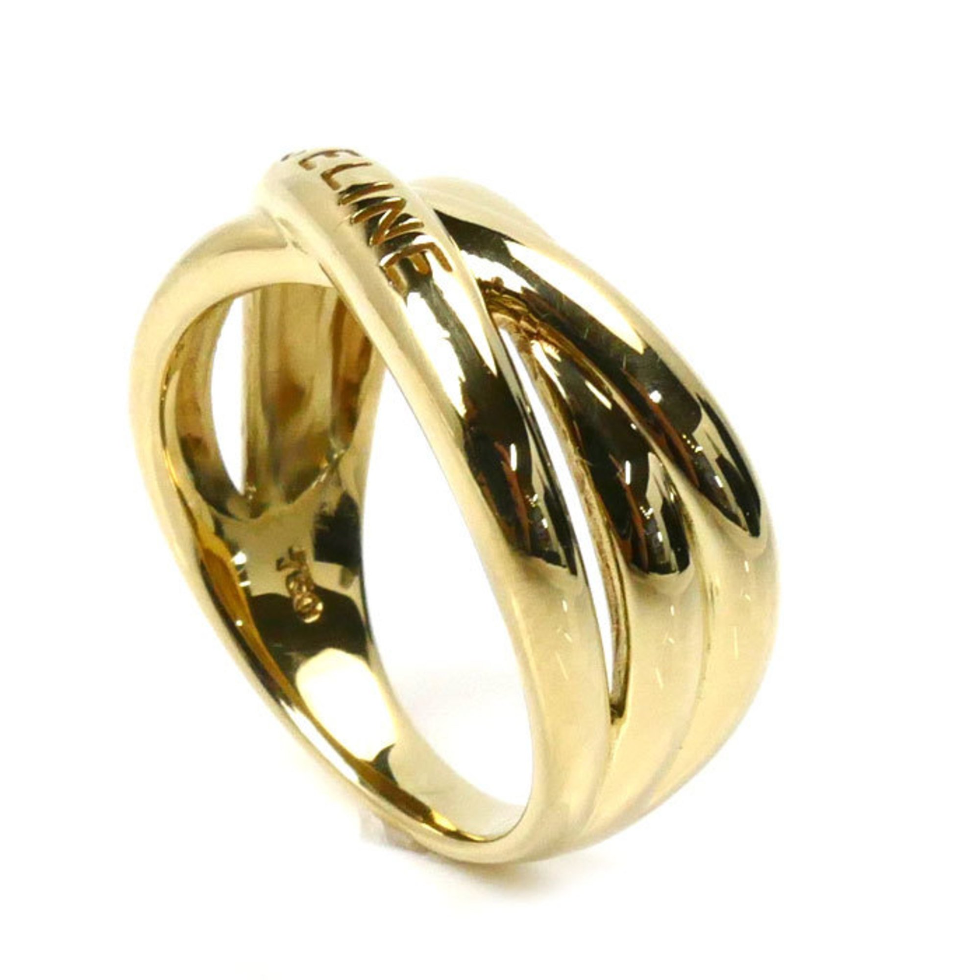 CELINE 18K Yellow Gold Ring, Size 12, 7.6g, Women's