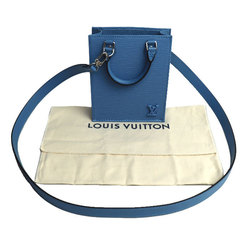 LOUIS VUITTON Petite Sac Plat 2-Way Shoulder Bag Epi Blue M80167 IC Women's