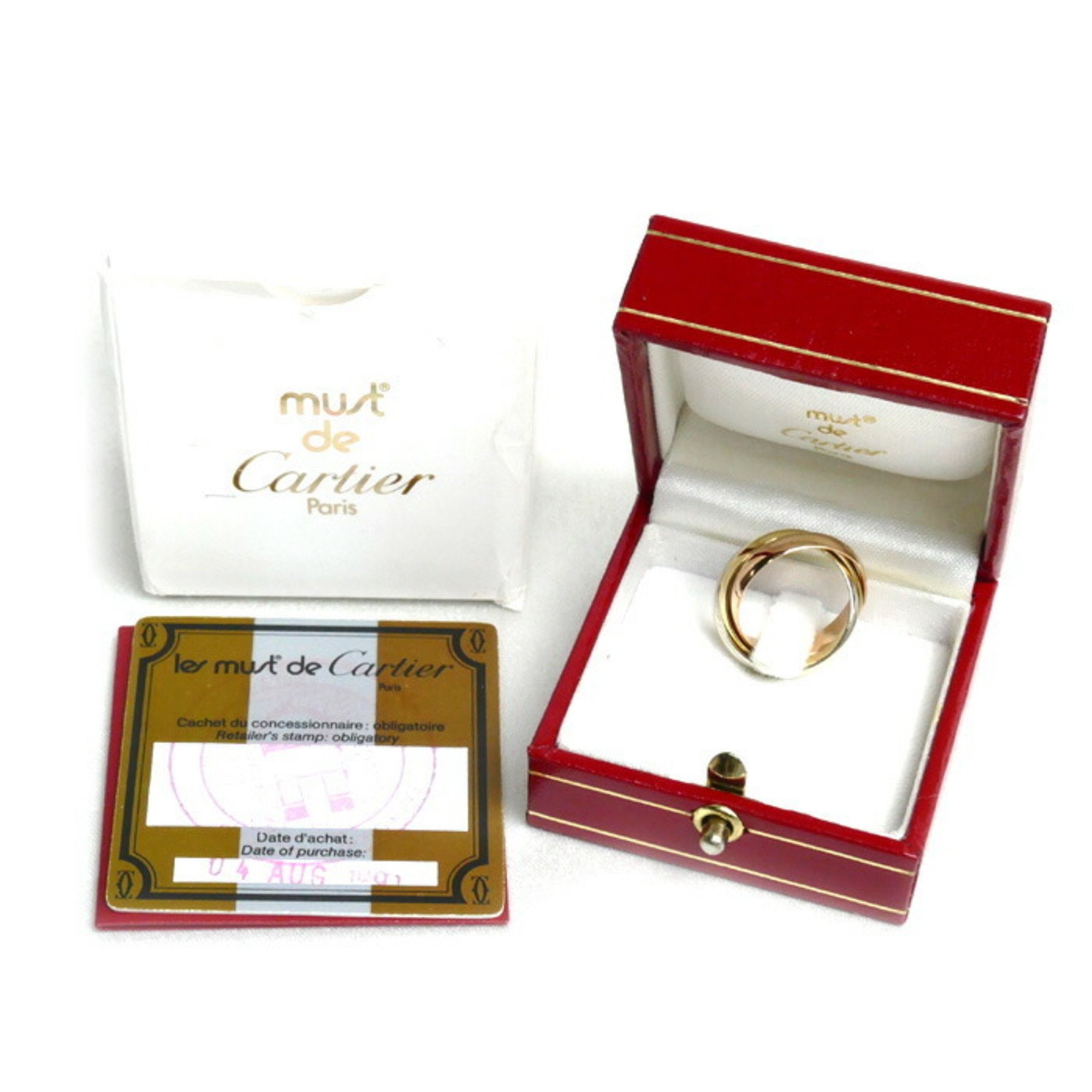 CARTIER K18YG/PG/WG must de Cartier Trinity Ring, Size 9.5, 49, 6.7g, for women