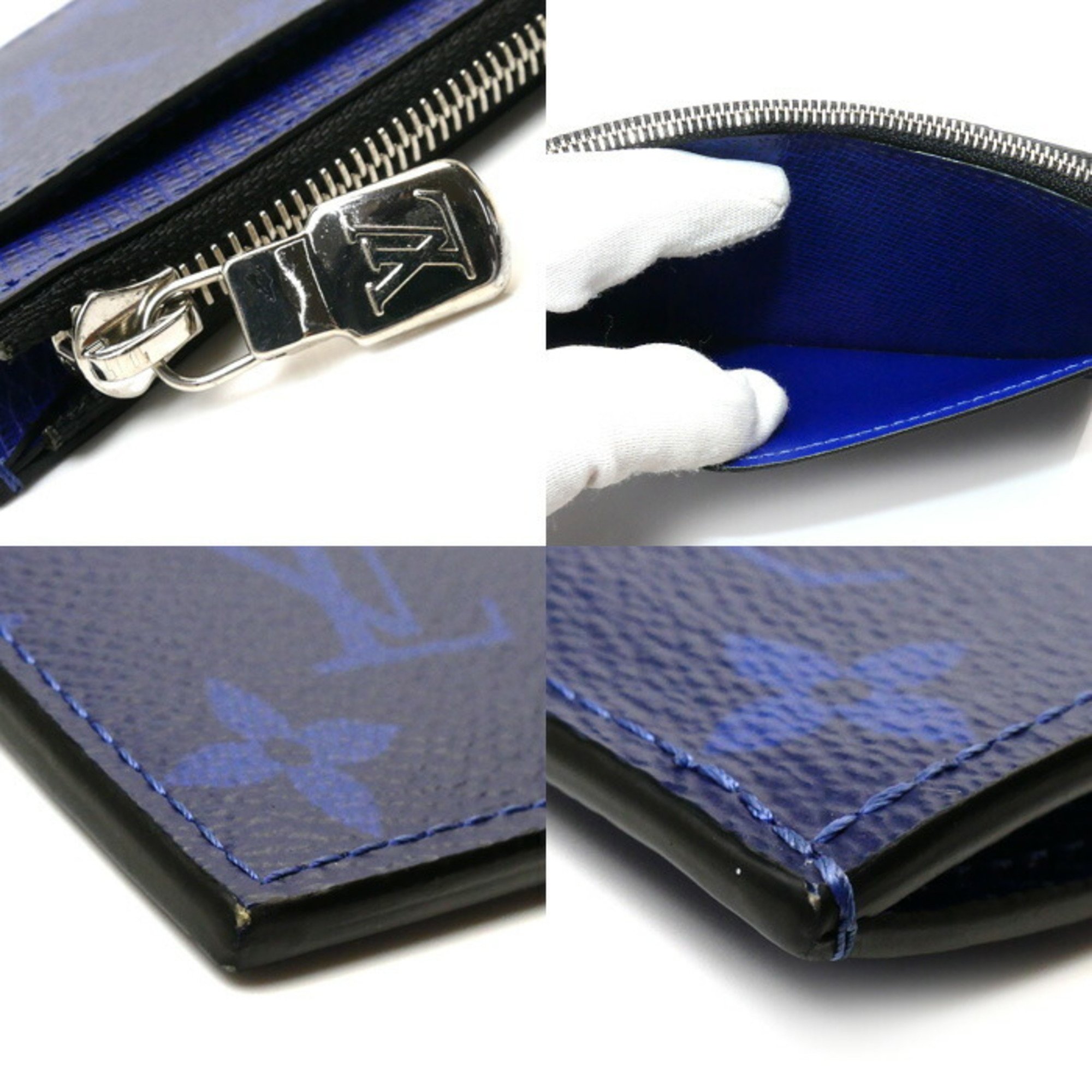 LOUIS VUITTON Louis Vuitton Coin Card Holder Case Taigarama Cobalt M30270 Men's