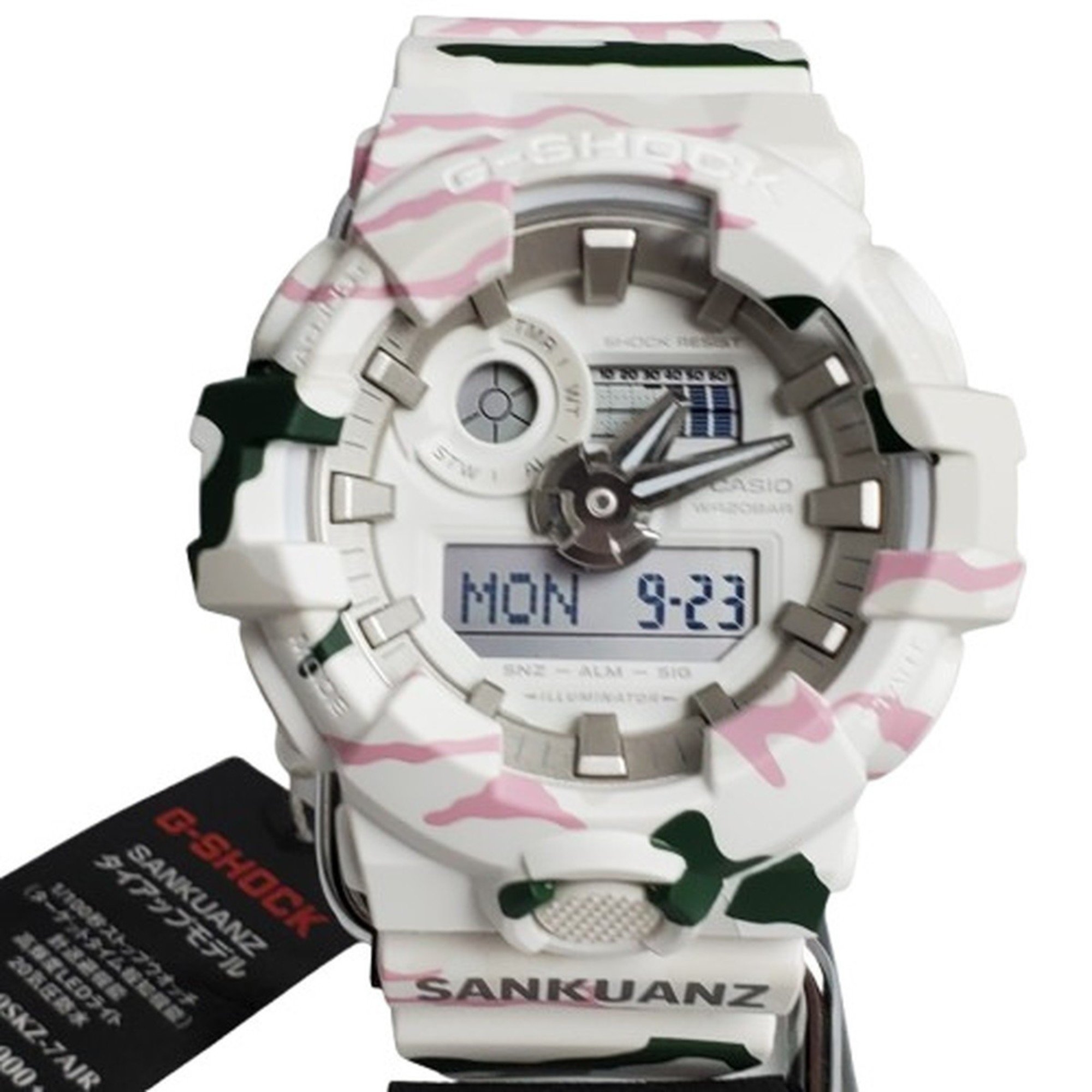 G-SHOCK CASIO Watch GA-700SKZ-7AJR 35th Anniversary 35TH SANKUANZ Collaboration Double Name Sankuans Ana-Digi White Big Case Moss Camouflage Kaizuka Store IT7JB0CQGU9O