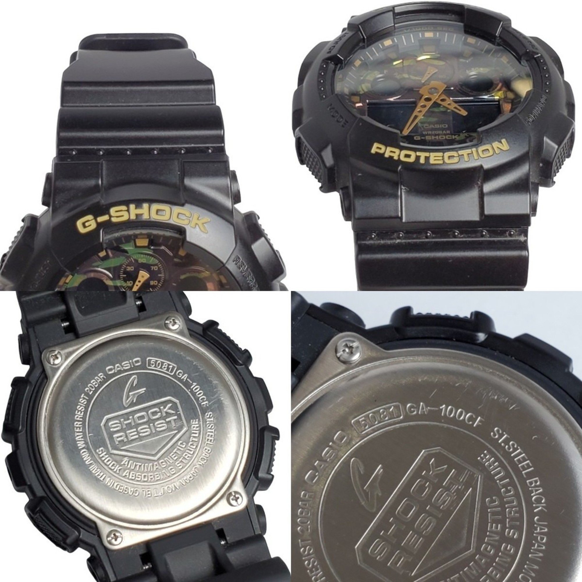 G-SHOCK CASIO Watch GA-100CF-1A9JF Big Case Face Camouflage Dial Series Ana-Digi Digi-Ana Quartz World Time Men's Kaizuka Store ITBMCIQQCBUS