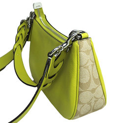 COACH Teri Shoulder Bag Signature Light Khaki Lime CJ590 Women's