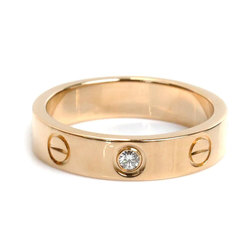 CARTIER K18PG Pink Gold Love 1P Diamond Ring B4050747 Size 7 47 3.9g Women's