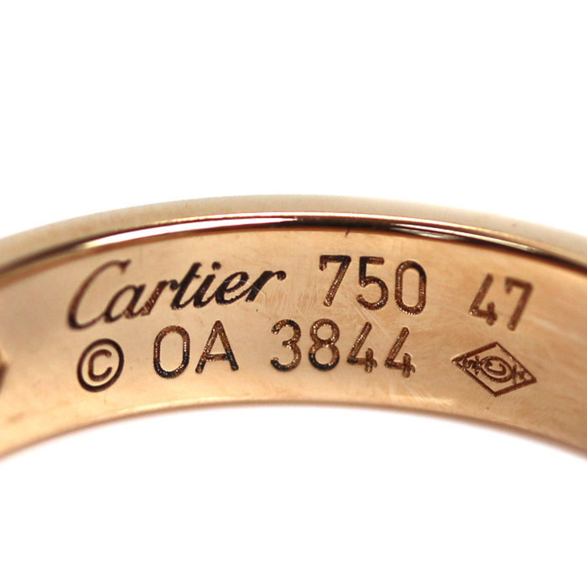 CARTIER K18PG Pink Gold Love 1P Diamond Ring B4050747 Size 7 47 3.9g Women's