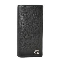 Gucci Wallet Men's Bi-fold GUCCI Long Interlocking G INTERLOCKING Bicolor Black Blue 610467 CAO2N 1040