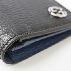 Gucci Wallet Men's Bi-fold GUCCI Long Interlocking G INTERLOCKING Bicolor Black Blue 610467 CAO2N 1040