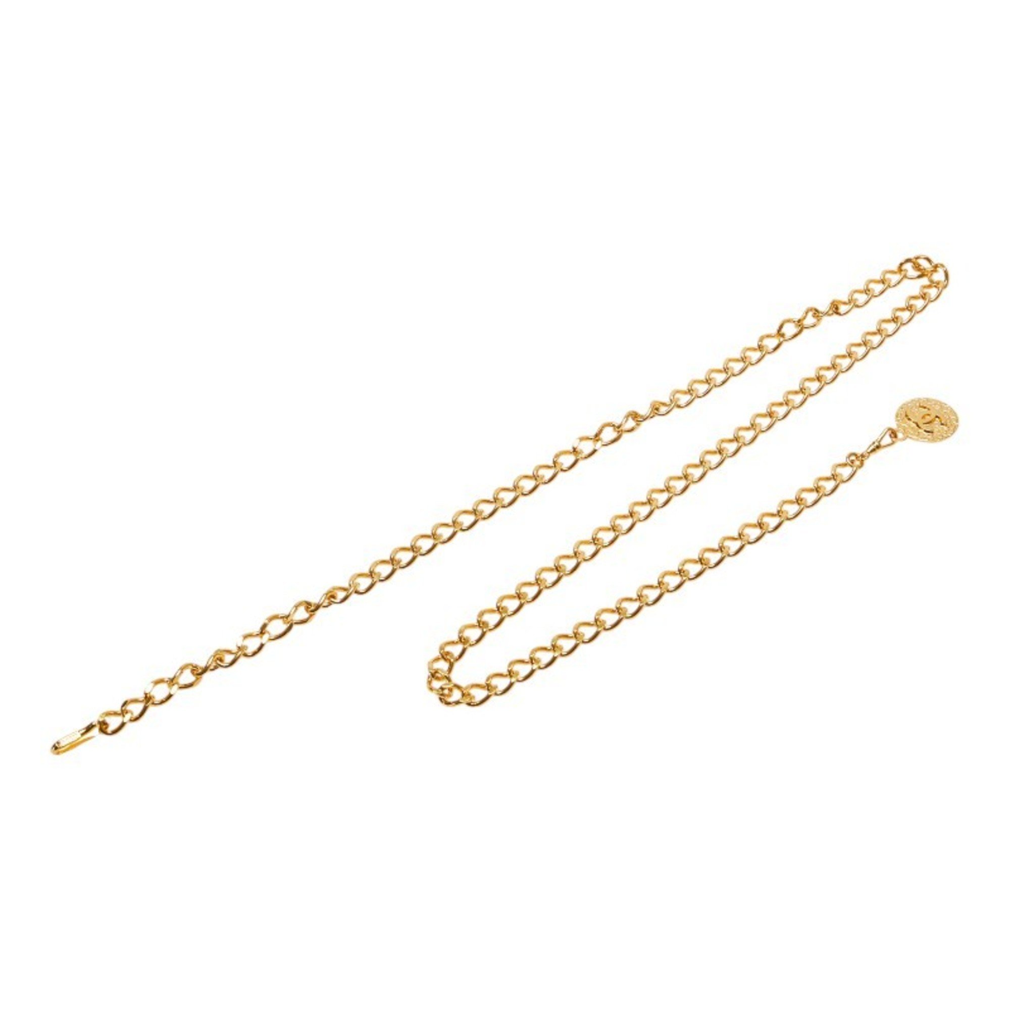 Chanel Coco Mark Chain Belt Gold Plated Women's CHANEL