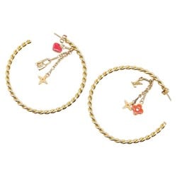 Louis Vuitton Monogram Creole Sweet Hoop Earrings M65481 Gold Red Plated Women's LOUIS VUITTON