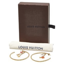 Louis Vuitton Monogram Creole Sweet Hoop Earrings M65481 Gold Red Plated Women's LOUIS VUITTON