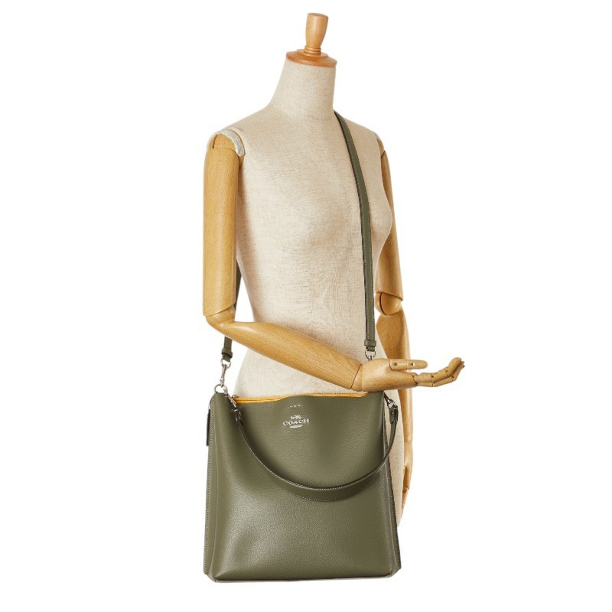 Coach Molly Bucket Bag Handbag Shoulder CA214 Khaki Green Leather Women's COACH