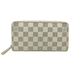 Louis Vuitton Zippy Wallet Women's and Men's Long N60019 Damier Azur White