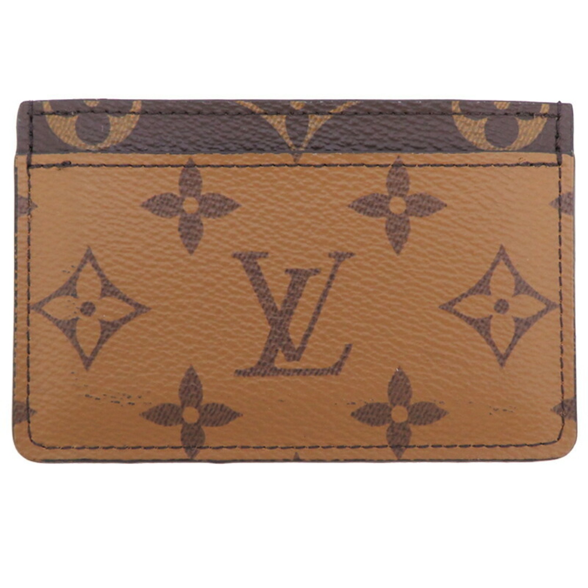 Louis Vuitton Porte Carte Sample Pet Odor Ladies and Men's Card Case M69161 Monogram Reverse (Brown)