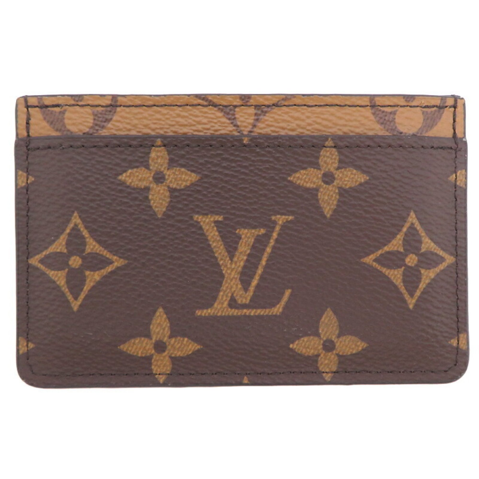 Louis Vuitton Porte Carte Sample Pet Odor Ladies and Men's Card Case M69161 Monogram Reverse (Brown)