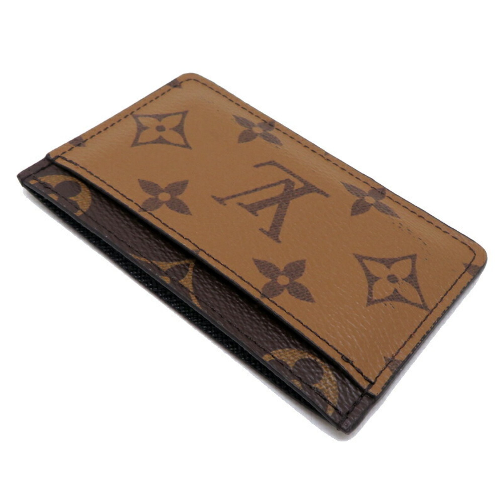 Louis Vuitton Porte Carte Sample Pet Odor Ladies and Men's Card Case M69161 Monogram Reverse (Brown)