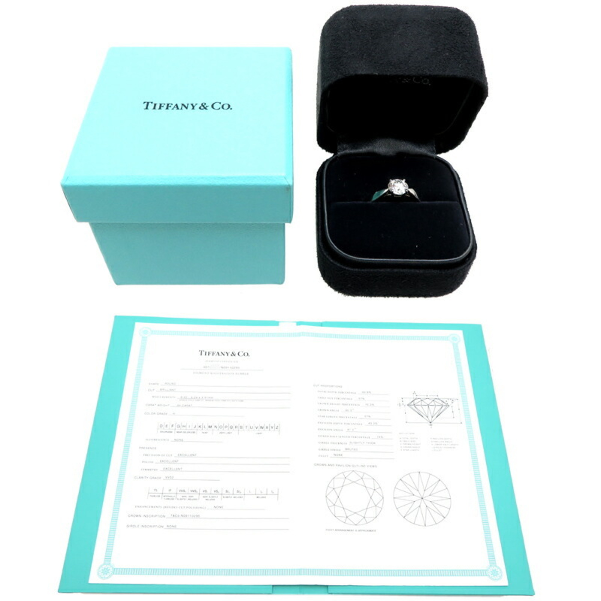 Tiffany 0.94ct Diamond Harmony Ladies Ring, Pt950 Platinum, Size 12