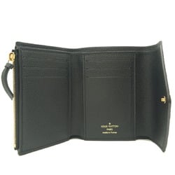 Louis Vuitton Portefeuille Victorine Women's Tri-fold Wallet M80968 Bicolor Monogram Empreinte Black Beige