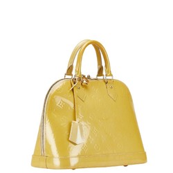 Louis Vuitton Monogram Vernis Alma PM Handbag M91695 Jaune Yellow Patent Leather Women's LOUIS VUITTON