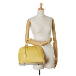 Louis Vuitton Monogram Vernis Alma PM Handbag M91695 Jaune Yellow Patent Leather Women's LOUIS VUITTON