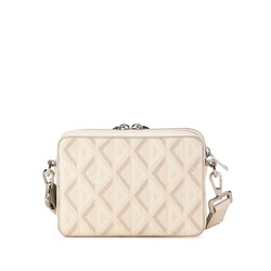 Christian Dior Dior CD Diamond Shoulder Bag White Beige PVC Leather Women's