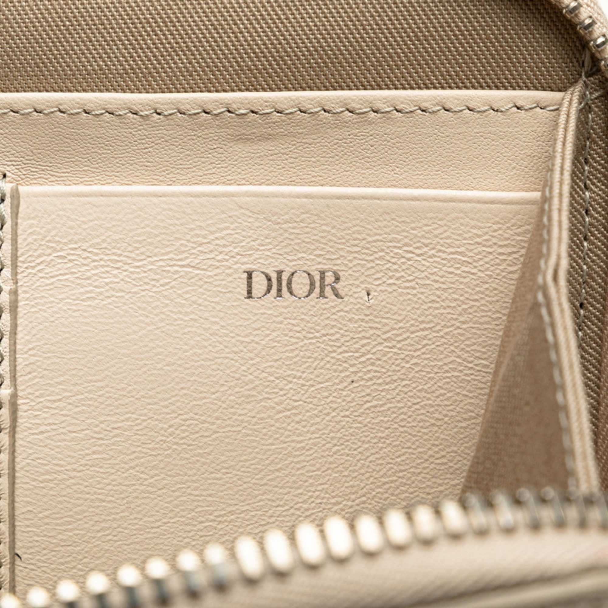 Christian Dior Dior CD Diamond Shoulder Bag White Beige PVC Leather Women's